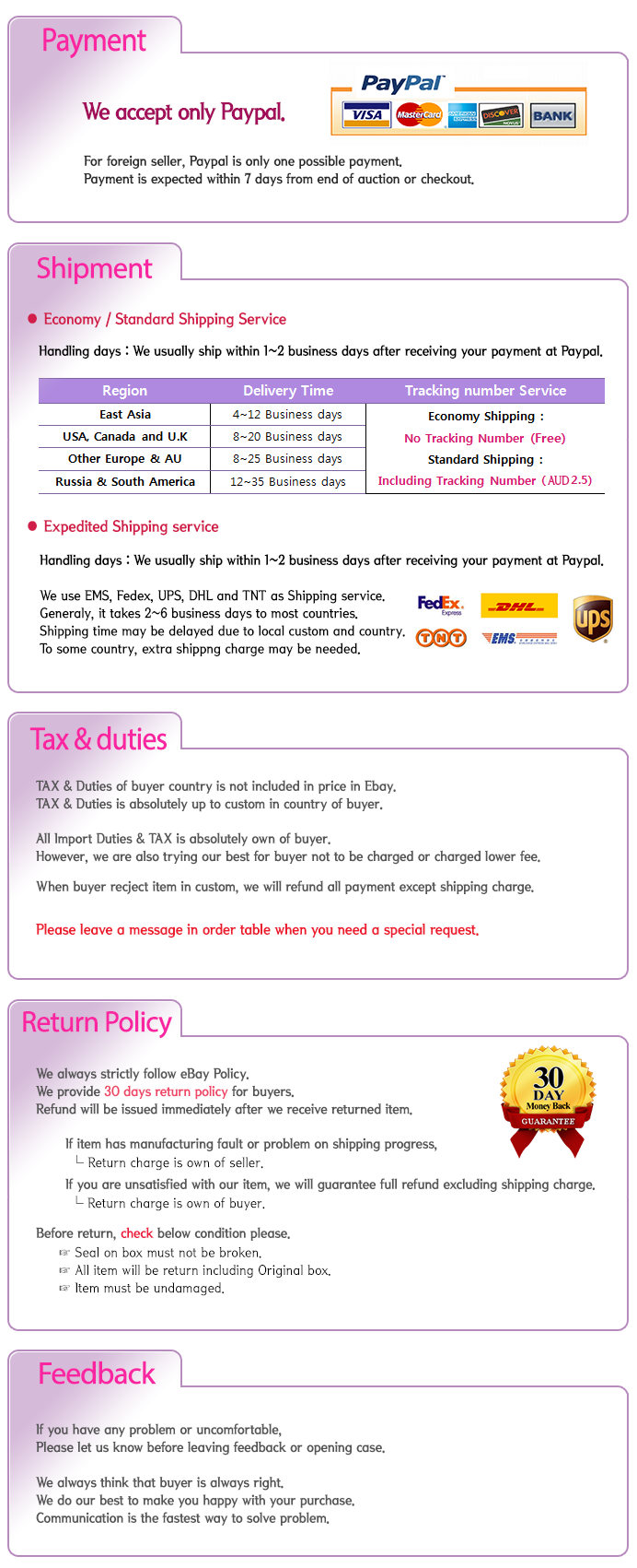 Shipping Information & Return Policy