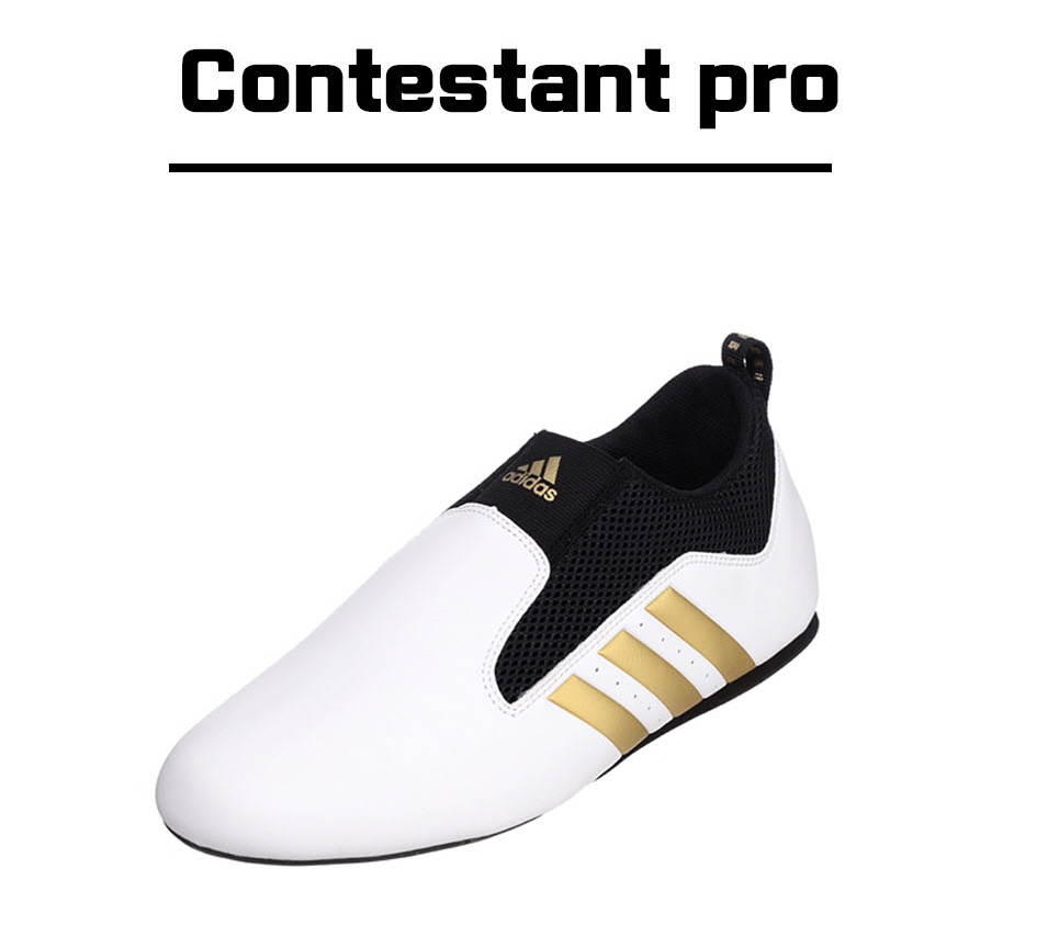 Adidas Contestant Pro Taekwondo Shoes (White/Gold)