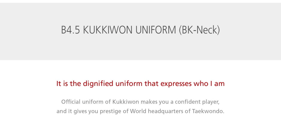 MOOTO BS4.5 KUKKIWON UNIFORM