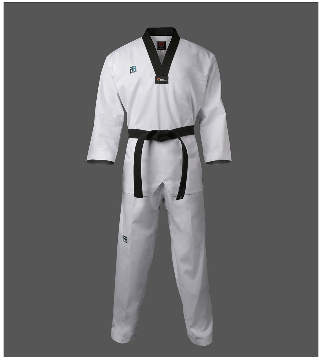 TKD Wrap Suits Mooto Open Uniforms White Black Doboks WTF Taekwondo Martial Arts 