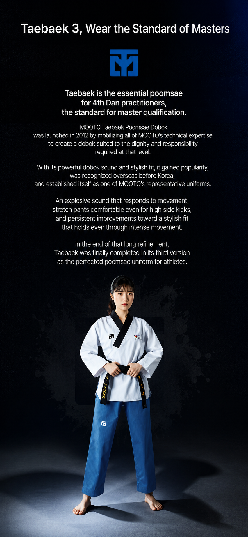MOOTO TAEBEK 3 POOMSAE DAN UNIFORM (FEMALE)