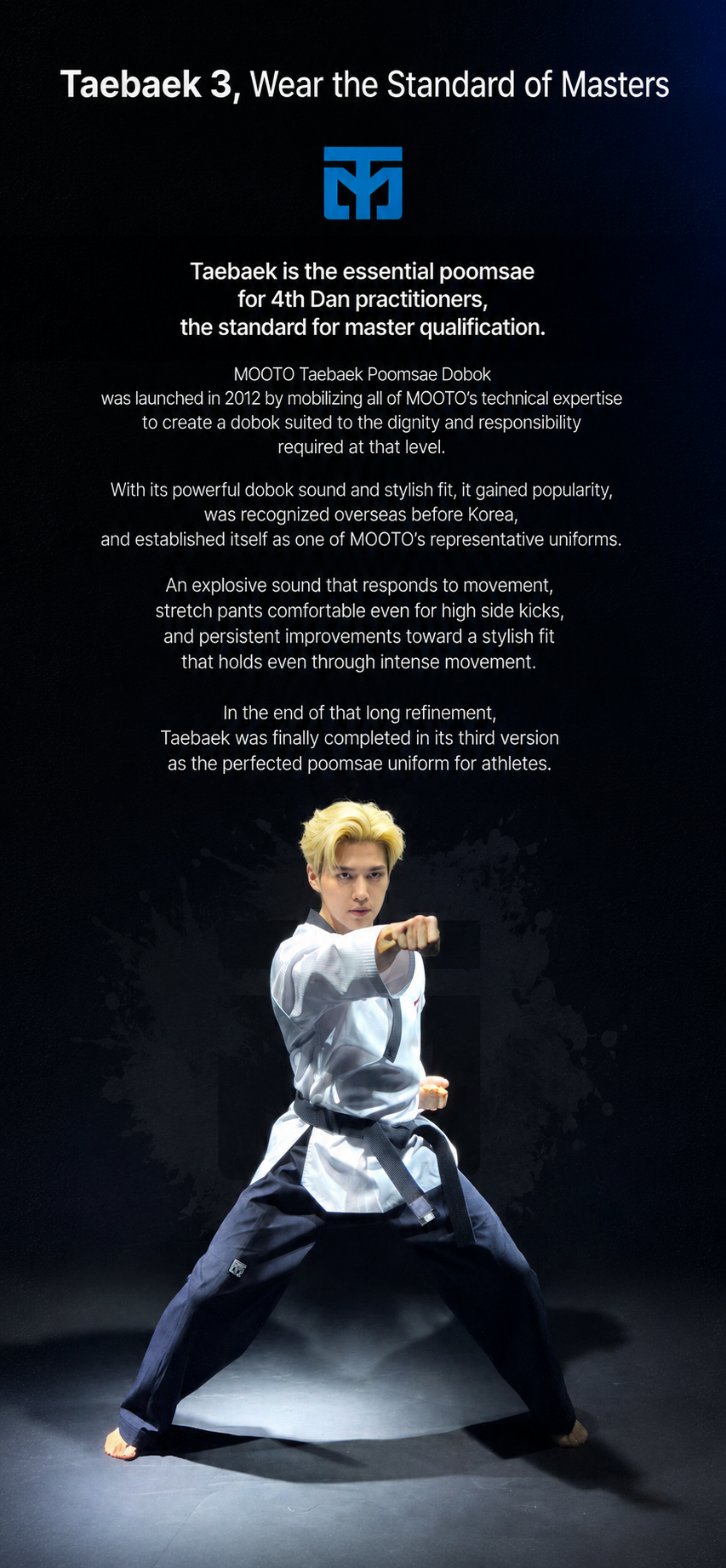 MOOTO TAEBEK 3 POOMSAE DAN UNIFORM (MALE)