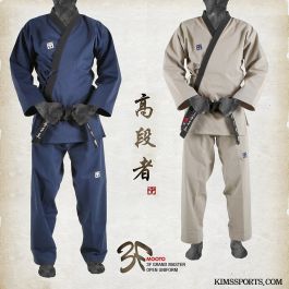 MOOTO 3F Master Open Uniform Dobok Taekwondo TKD MMA Beige Aikido Hapkido Gi 