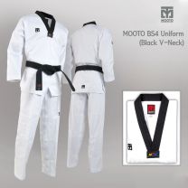 MOOTO BS4 Taekwondo Uniform (Black V-Neck)